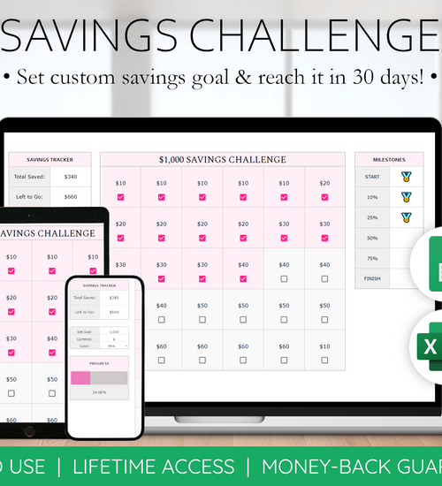 30 Day Savings Challenge Spreadsheet