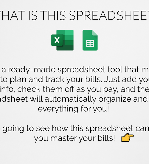 Bill Calendar Spreadsheet: Simple, Organized Bill Tracking