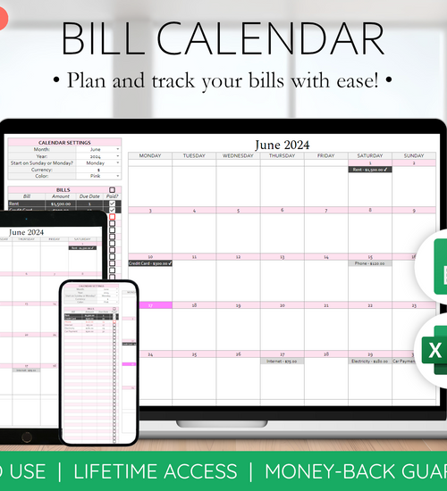 Bill Calendar Spreadsheet: Simple, Organized Bill Tracking