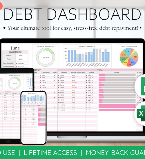 Debt Dashboard: Debt Payoff Tracker Spreadsheet - Your Clear Path to Debt Freedom!