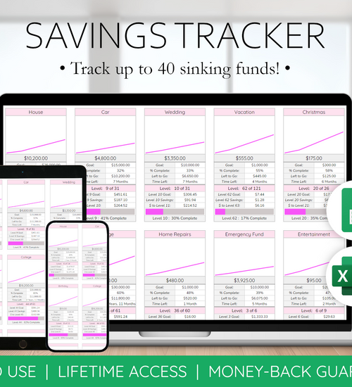 Savings Tracker Spreadsheet: Easily Plan, Track, & Reach Your Savings Goals!